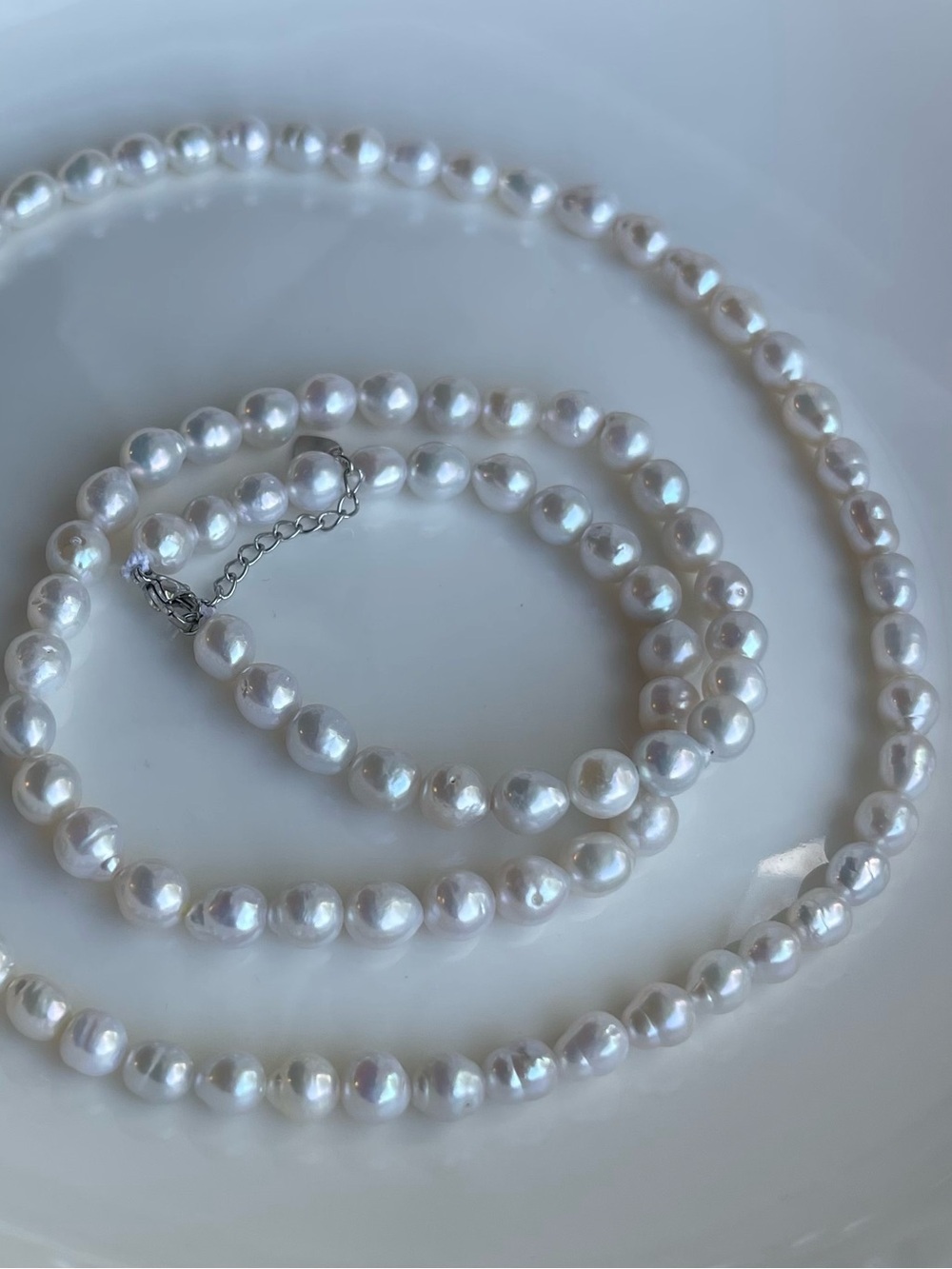 Freshwater Baroque White Pearl Necklaces 13